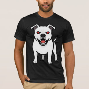 Camiseta Regalo de perro de dibujos animados Pitbull blanco