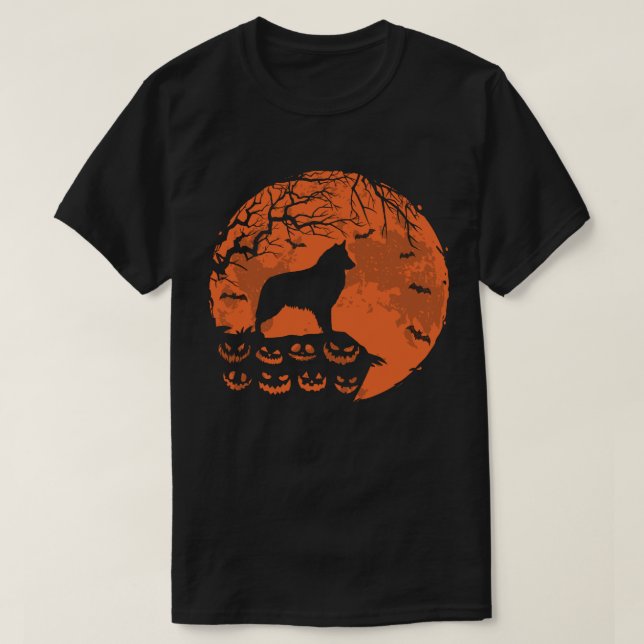 Camiseta Regalo de Perro de Halloween de Tervuren y Moon Be (Diseño del anverso)