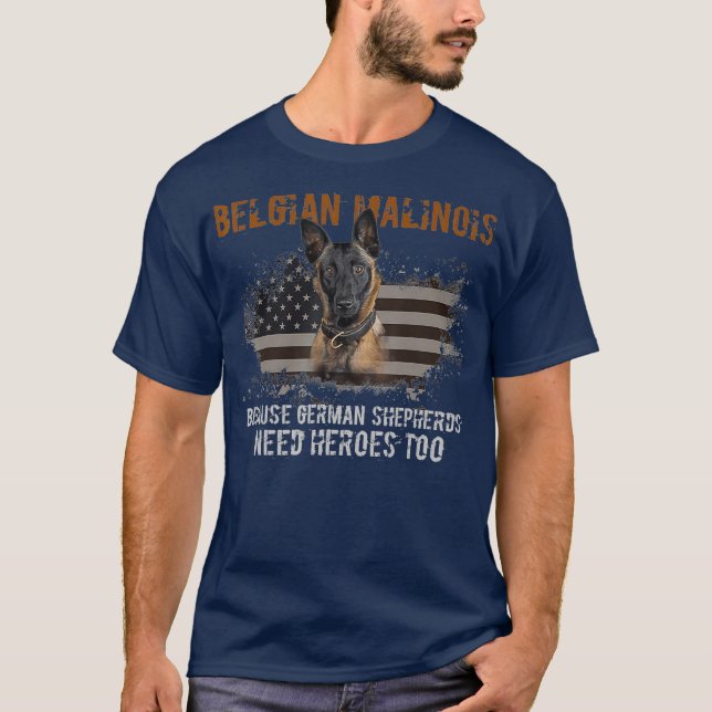 Camiseta Regalo de Perro divertido de la bandera estadounid (Anverso)