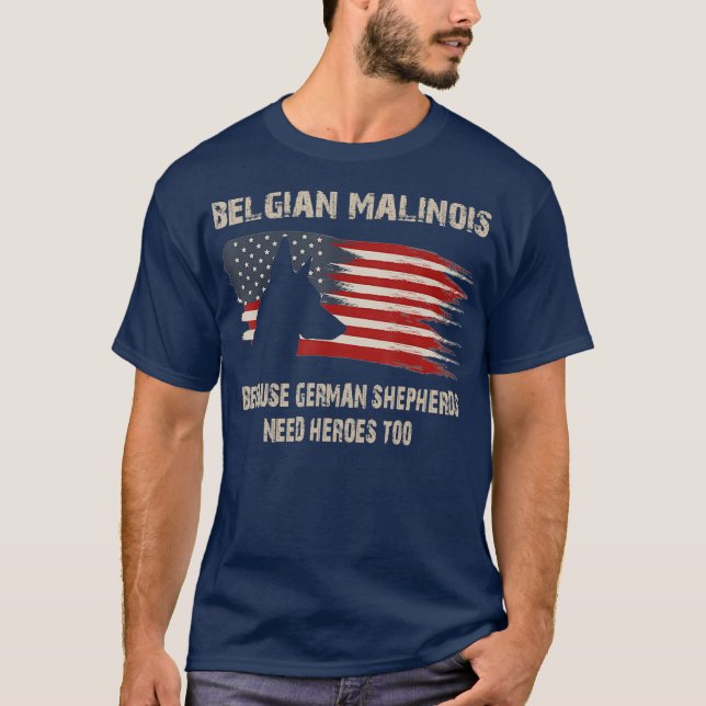 Camiseta Regalo de Perro divertido de la bandera estadounid (Anverso)