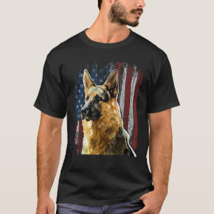 Camiseta Regalo de perro pastor alemán patriótico bandera a