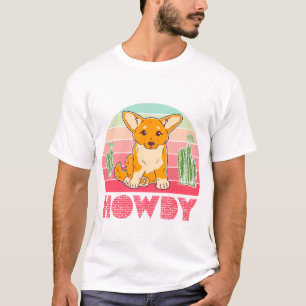 Camiseta Regalo de perro vaquero retro Corgi Howdy