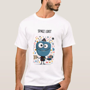 Camiseta Regalo de Personaje Alien Divertido de Botín Espac