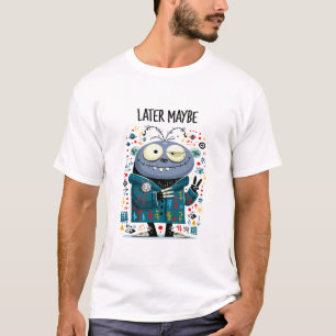 Camiseta Regalo de Personaje Alien Perezoso Divertido Quizá