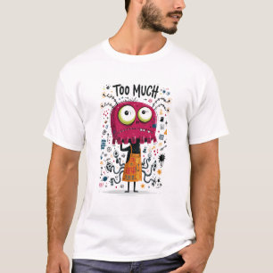 Camiseta Regalo de Personaje de Alien Rosa Demasiado Divert