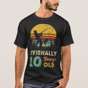 Camiseta Regalo de pesca de 10 años de antigüedad 10 Yo 10 