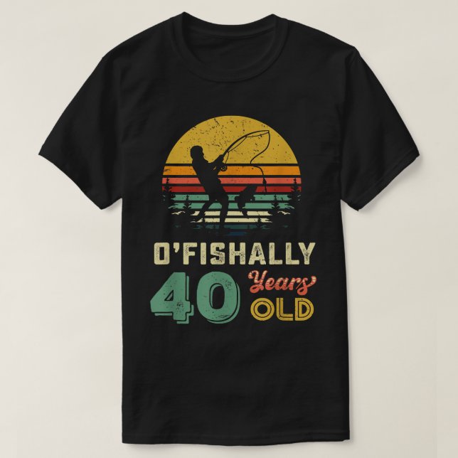 Camiseta Regalo de pesca de 40 años 40 cumpleaños Guay 40 (Diseño del anverso)