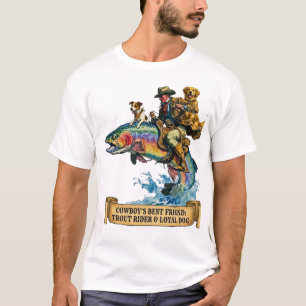 Camiseta Regalo de pesca de trucha de vaquero occidental re