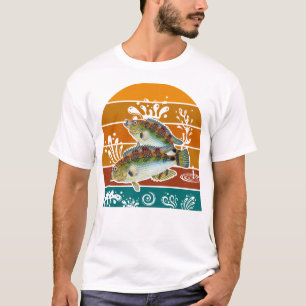 Camiseta Regalo de Pesca Retro de Lubina Pintada del Mar
