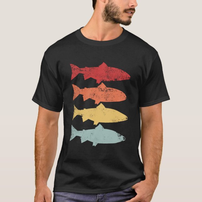 Camiseta Regalo de pescado retro de trucha arco iris (Anverso)