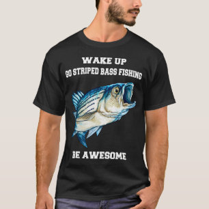 Camiseta Regalo de pescador de lubina rayada Despertar Ir L