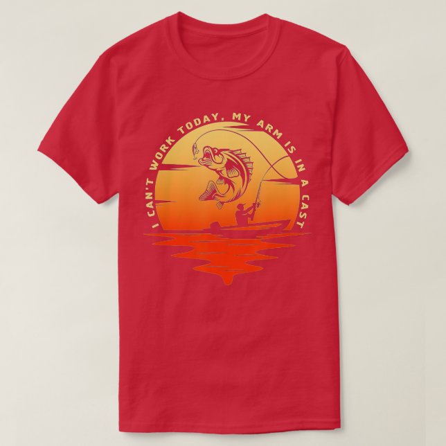 Camiseta Regalo de pescador No puedo trabajar hoy mi brazo  (Diseño del anverso)