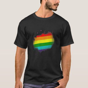 Camiseta Regalo de pintura de salpicaduras de arcoíris LGBT