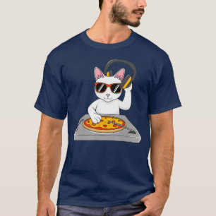 Camiseta Regalo De Pizza De Gato De DJ De Guay Para Hombres