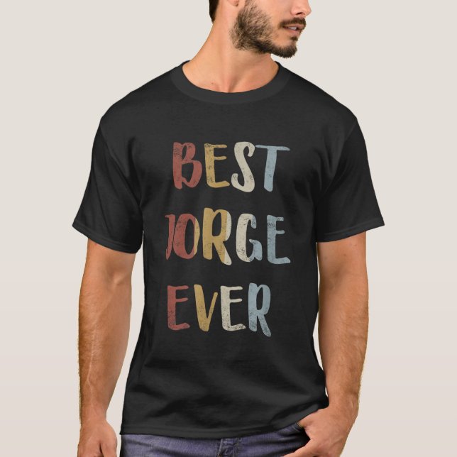 Camiseta Regalo de primer nombre del mejor Jorge jamás retr (Anverso)