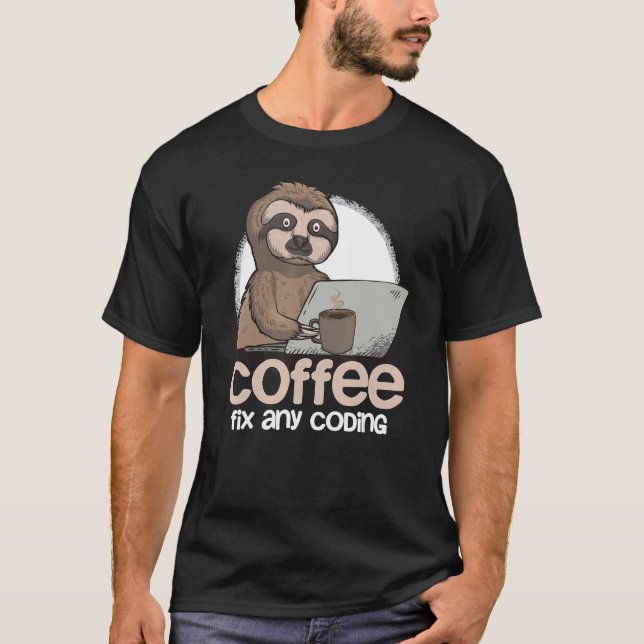 Camiseta Regalo de programación de perezoso de informática  (Anverso)