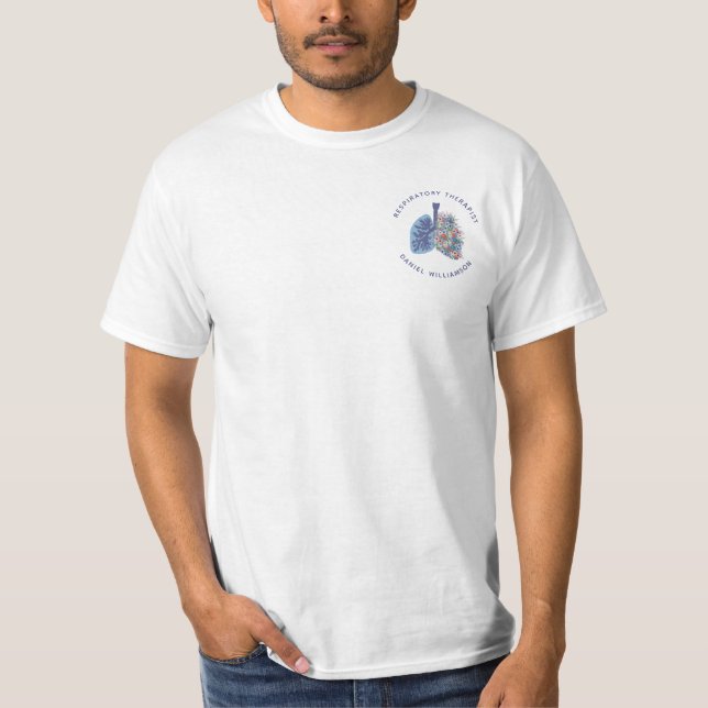 Camiseta Regalo de pulmones florales de terapeuta respirato (Anverso)