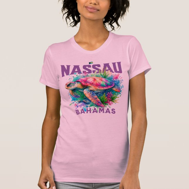 Camiseta Regalo de recuerdo de Bahamas: Tortuga marina de N (Anverso)