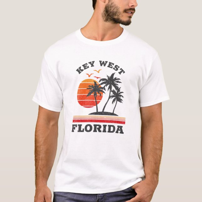 Camiseta Regalo de recuerdo retro de Key West Florida (Anverso)