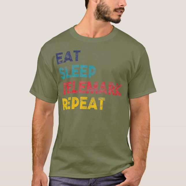Camiseta Regalo de repetición de sueño de esquí telemark pa (Anverso)