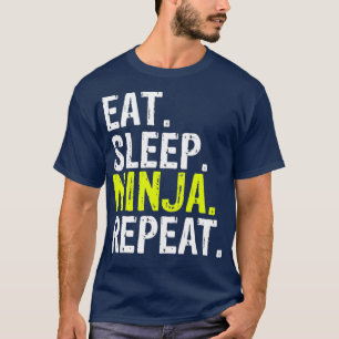 Camiseta Regalo de repetición Ninja de sueño de comer (2)