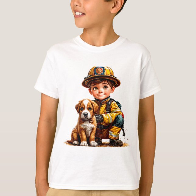 Camiseta 👨‍🚒 Regalo de rescate de perro héroe bombero 🚒 (Anverso)