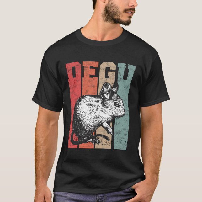 Camiseta Regalo de roedor retro Degu (Anverso)