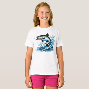 Camiseta Regalo de Salmón Saltando Salpicadura para Arte de