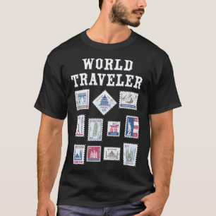Camiseta Regalo de sello de viaje mundial para viajantes ho