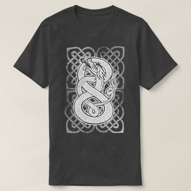 Camiseta Regalo de serpiente de dragón medieval celta (Diseño del anverso)