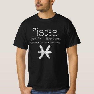 Camiseta Regalo de signo zodiacal Piscis retro, peces, agua