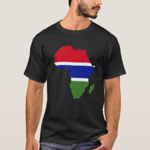 Camiseta Regalo de silueta continental de bandera de Gambia