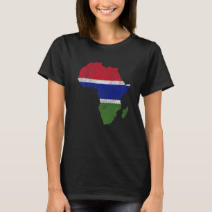 Camiseta Regalo de silueta continental de bandera de Gambia