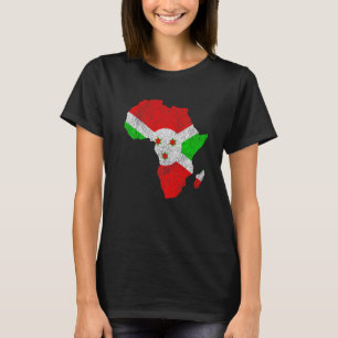 Camiseta Regalo de silueta de África con bandera de Burundi