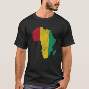 Camiseta Regalo de silueta de África con bandera de Guinea