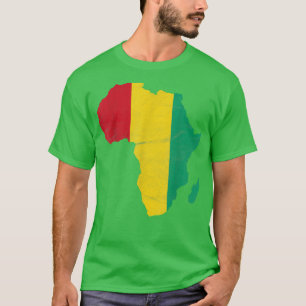 Camiseta Regalo de silueta de África con bandera de Guinea 