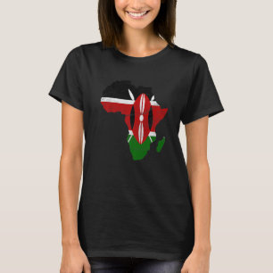 Camiseta Regalo de silueta de África con bandera de Kenia p