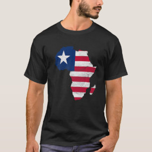 Camiseta Regalo de silueta de África con bandera de Liberia