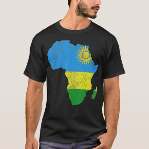 Camiseta Regalo de silueta de África con bandera de Ruanda 