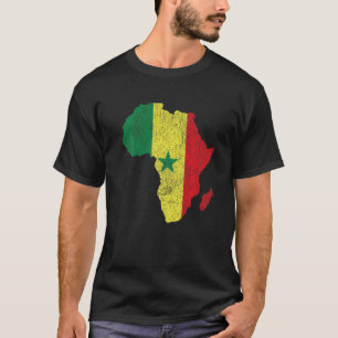 Camiseta Regalo de silueta de África con bandera de Senegal