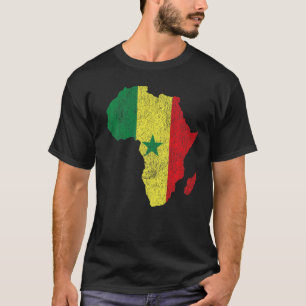 Camiseta Regalo de silueta de África con bandera de Senegal
