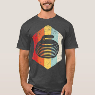 Camiseta Regalo de silueta de piedra de curling retro