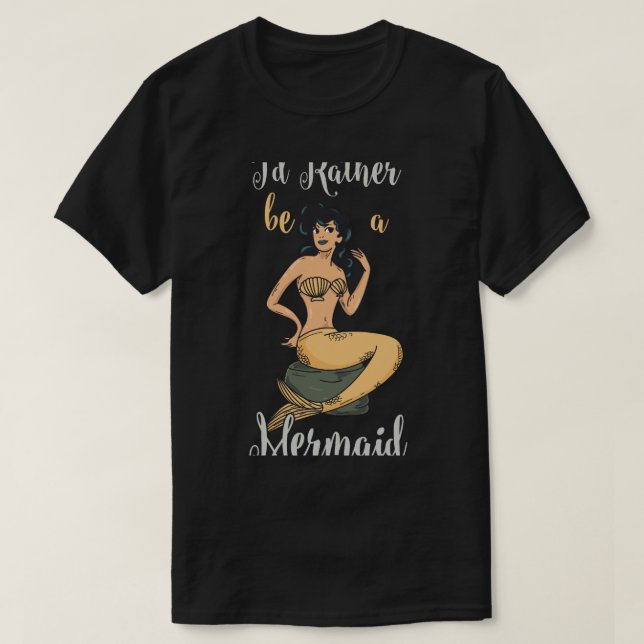 Camiseta Regalo de sirena de bonito oscuro (Diseño del anverso)