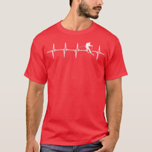 Camiseta Regalo de Ski Heartbeat para esquiadores