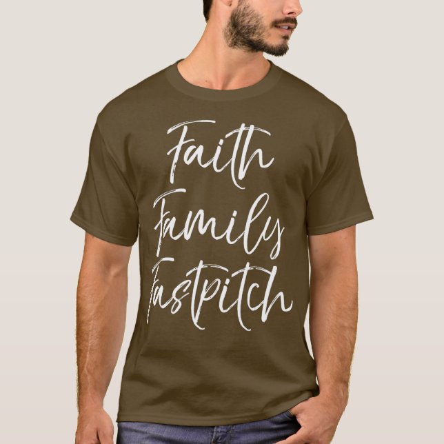 Camiseta Regalo de Softball Cristiano para Familia Fe Femen (Anverso)
