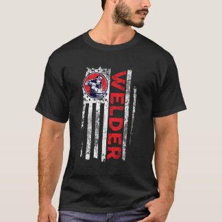 Camiseta Regalo de soldadura de bandera norteamericana vint