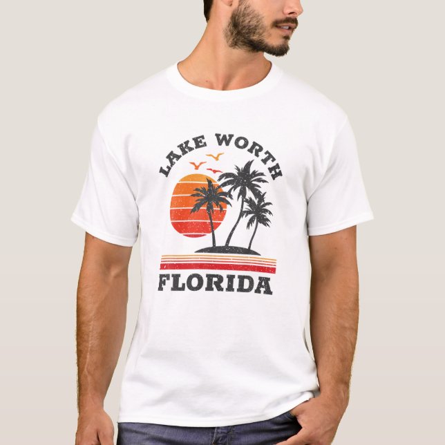 Camiseta Regalo de souvenirs Retro de Lake Worth Florida (Anverso)