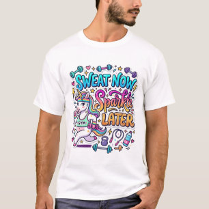 Camiseta Regalo de Sudor de Unicornio Ahora Brilla Más Tard