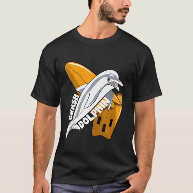 Camiseta Regalo de surf Dolphin Crash Surfboard (Anverso)