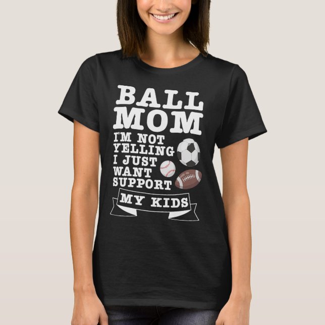 Camiseta Regalo de T-Ball femenino de Tee-ball Mom Cute Pla (Anverso)